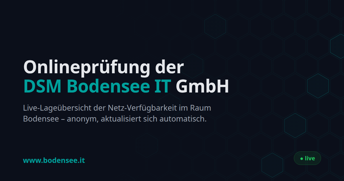 Onlineprüfung der DSM Bodensee IT GmbH